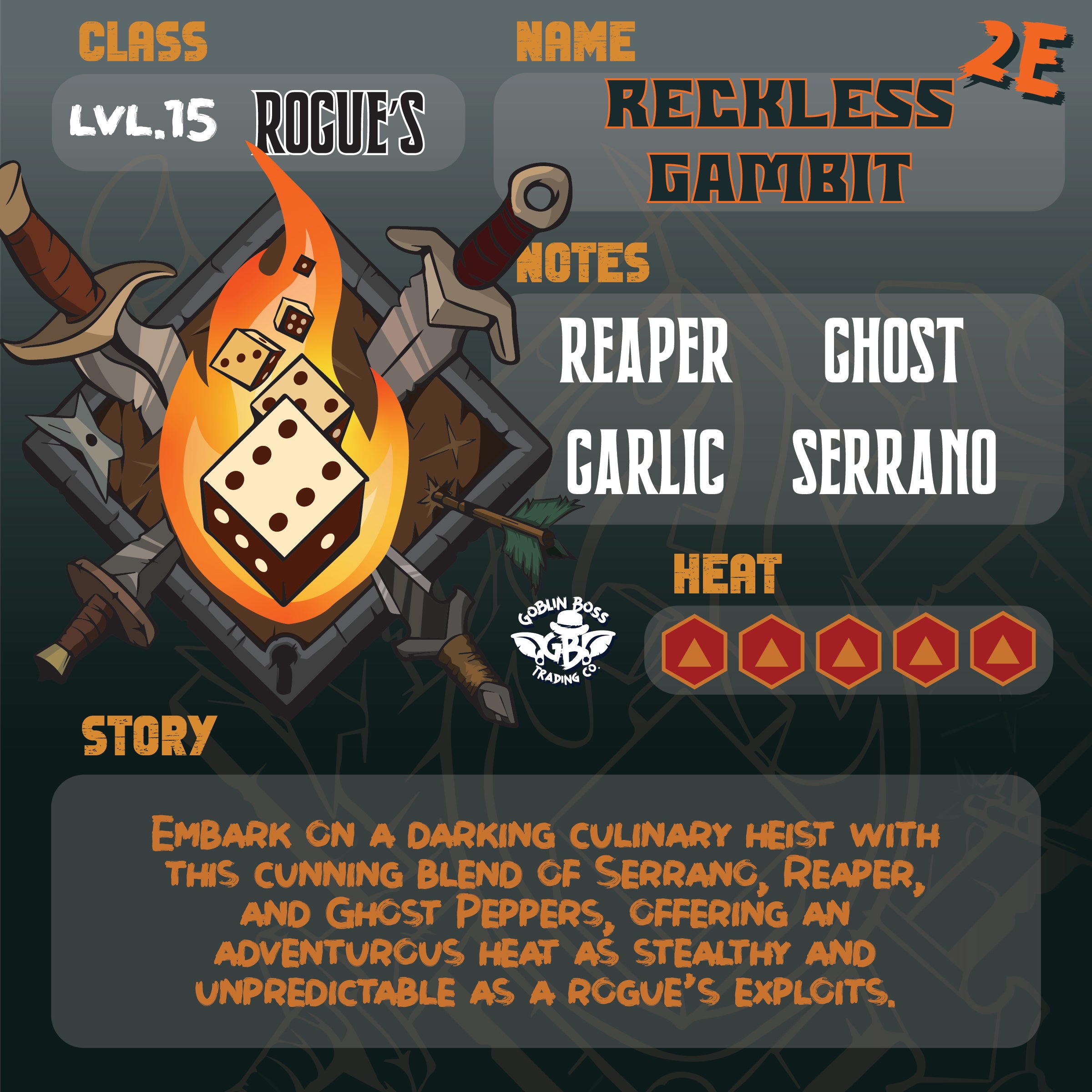 Goblin Boss Rogue’s Reckless Gambit Hot Sauce